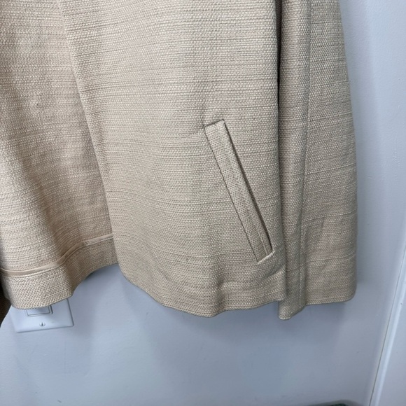 Jones New York 100% Cotton Tan Open Front Blazer Size 14 - Picture 5 of 11